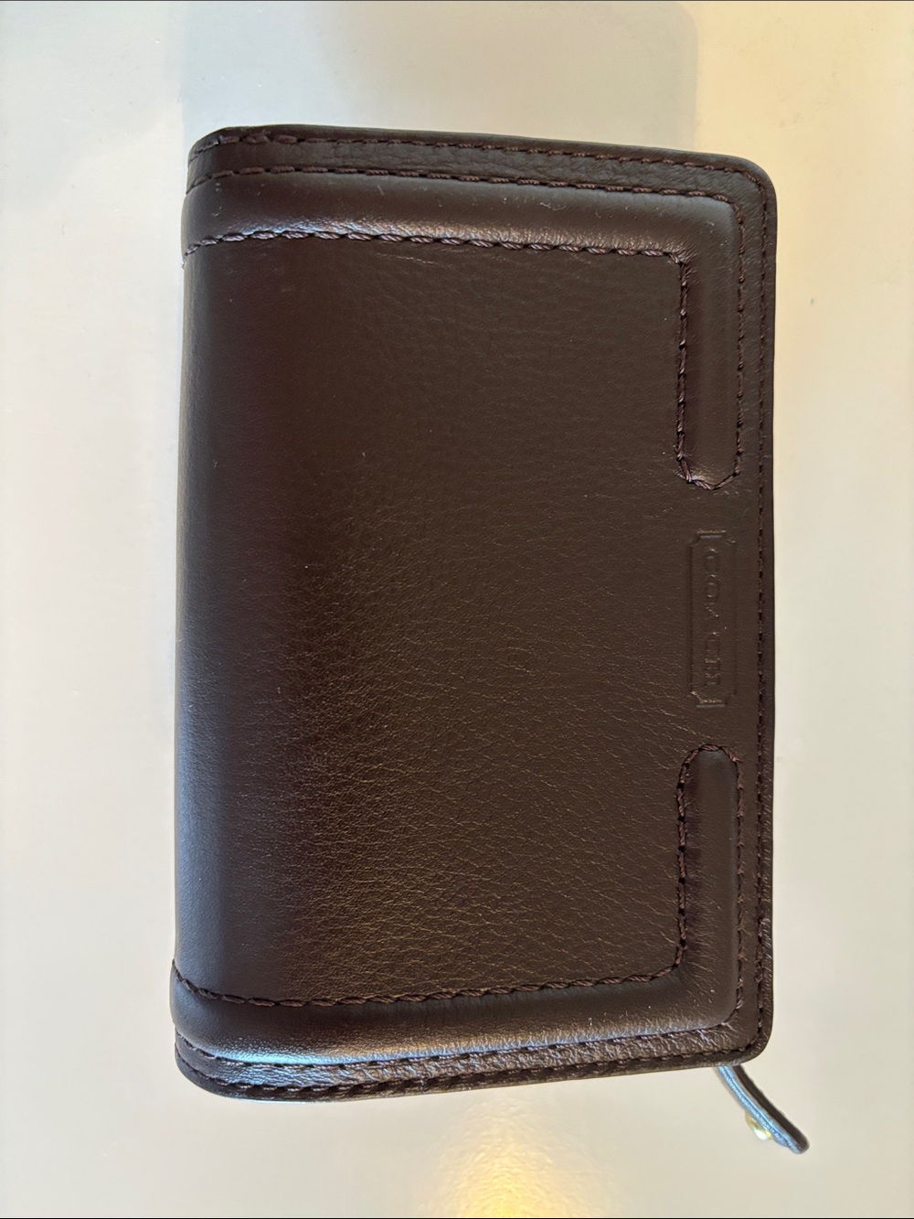 Coach Dark Brown Leather Wallet with Gold Buckle - Picture 2 of 8
